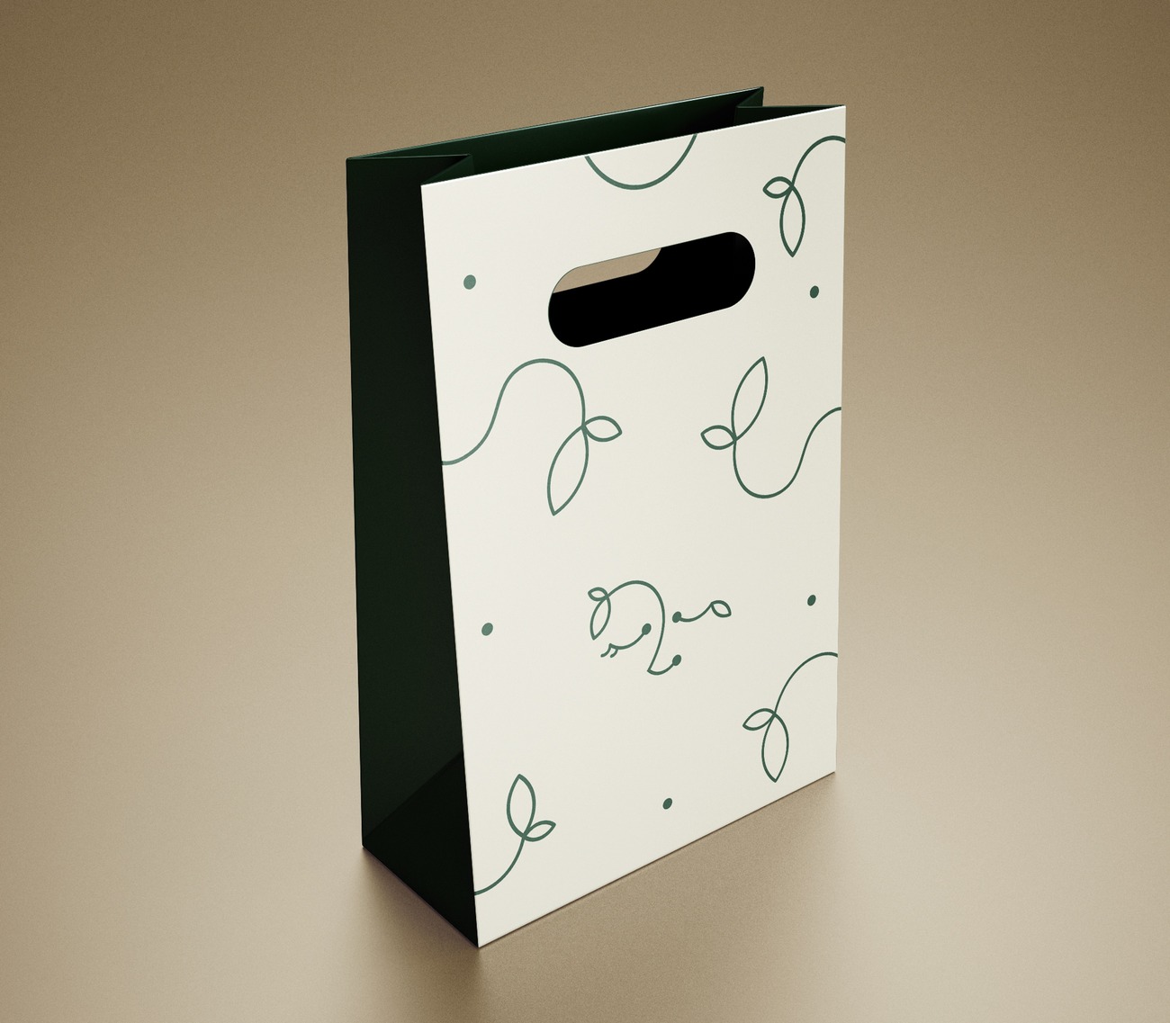 Anahata gift bag with leaf line pattern