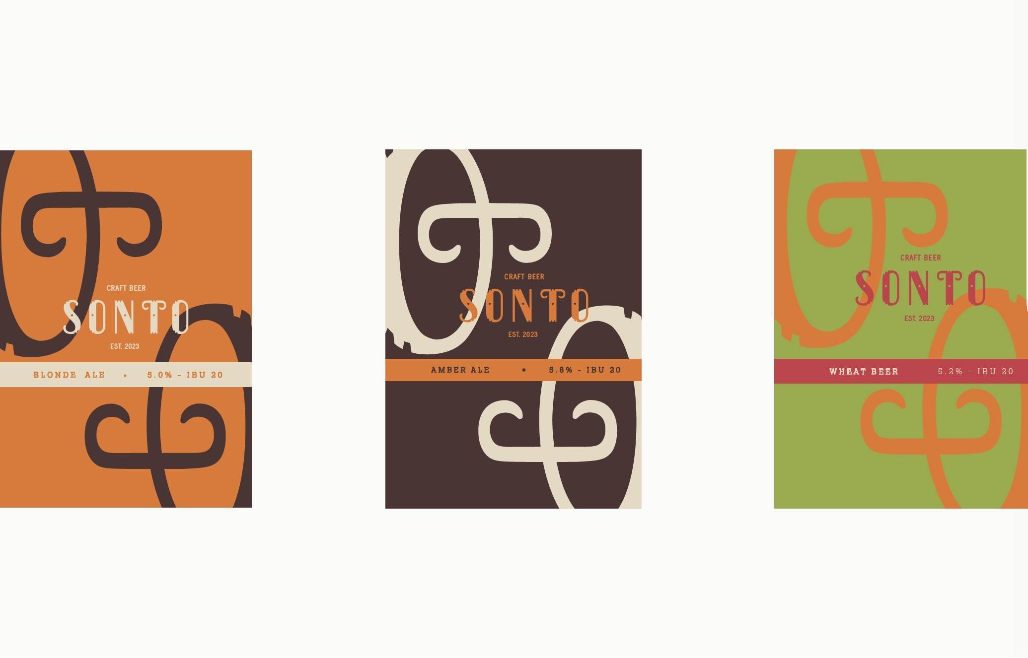 Sonto Beer bottle label variations