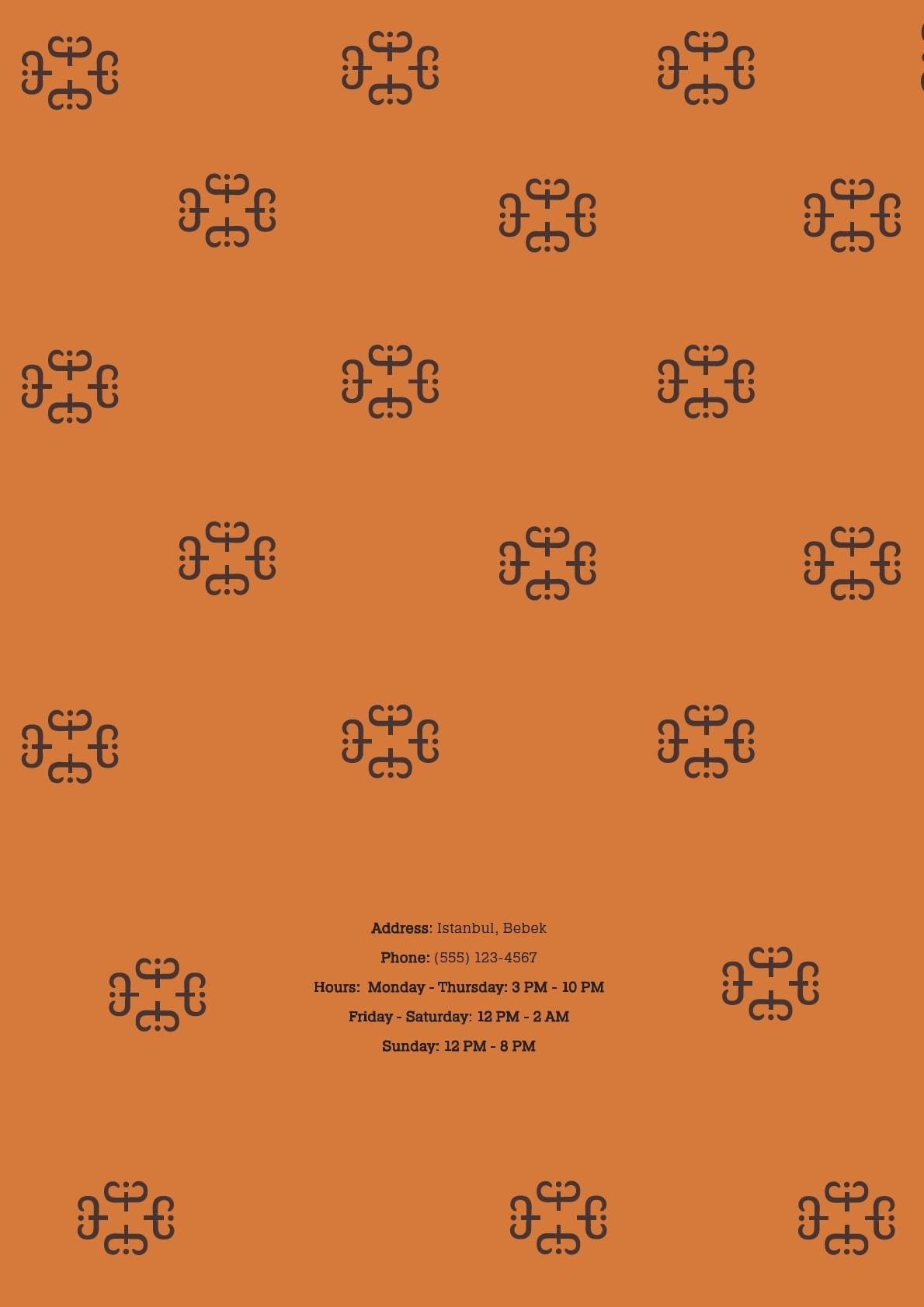 Sonto Beer menu design — orange back