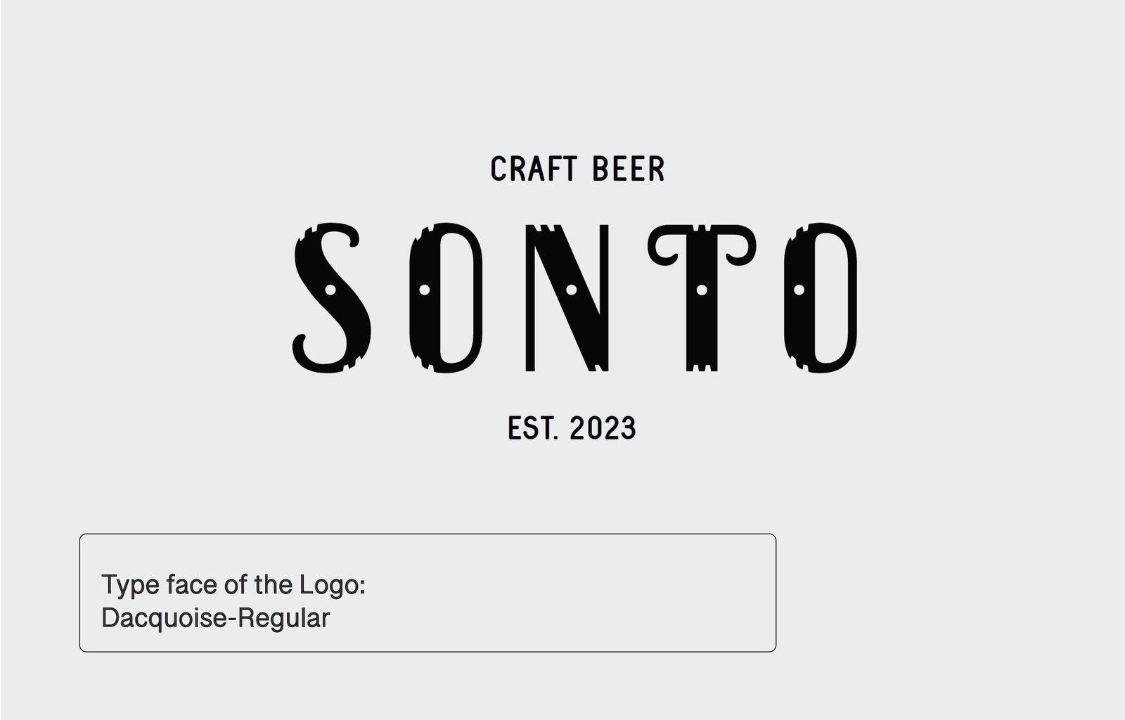 Sonto Beer logotype and craft beer wordmark